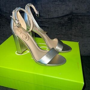 Sam Edelman Metallic Gold Yaro Leather Strap Heeled Sandal Size 6 M